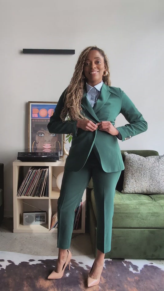 Cropped Leg Suit + Button Up Shirt Bundle