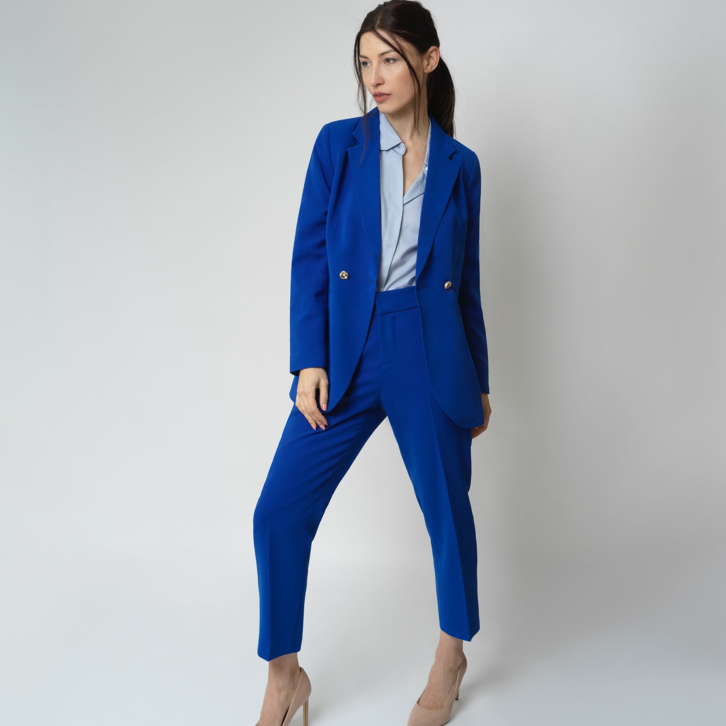 Cropped Leg Suit + Button Up Shirt Bundle