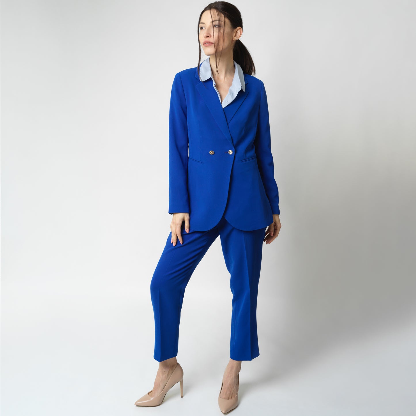 Cropped Leg Suit + Button Up Shirt Bundle