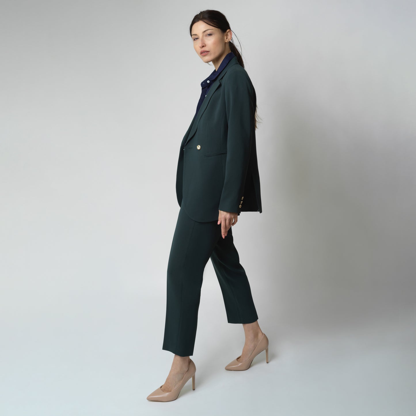 Cropped Leg Suit + Button Up Shirt Bundle