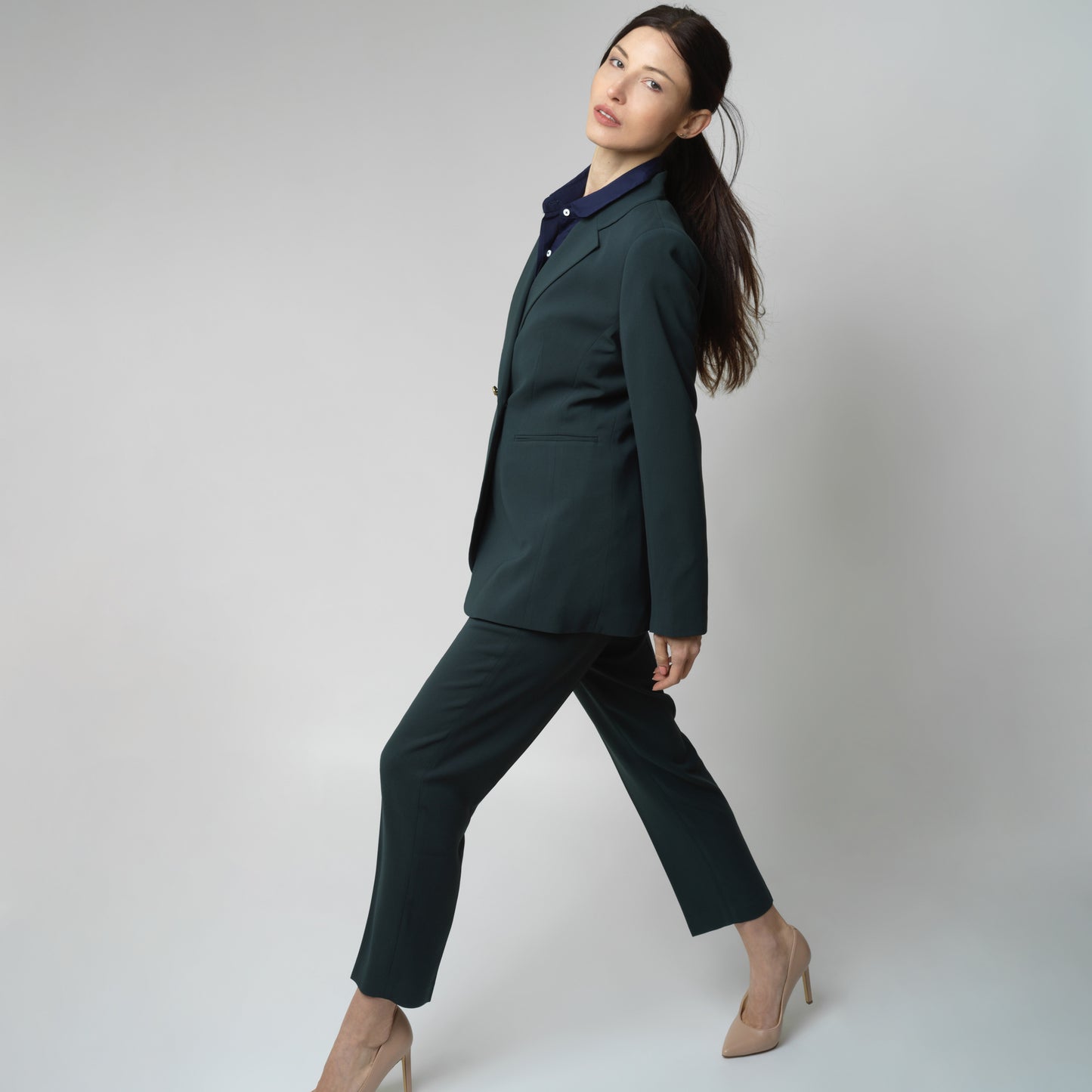 Cropped Leg Suit + Button Up Shirt Bundle