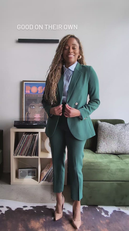 Cropped Leg Suit + Button Up Shirt Bundle
